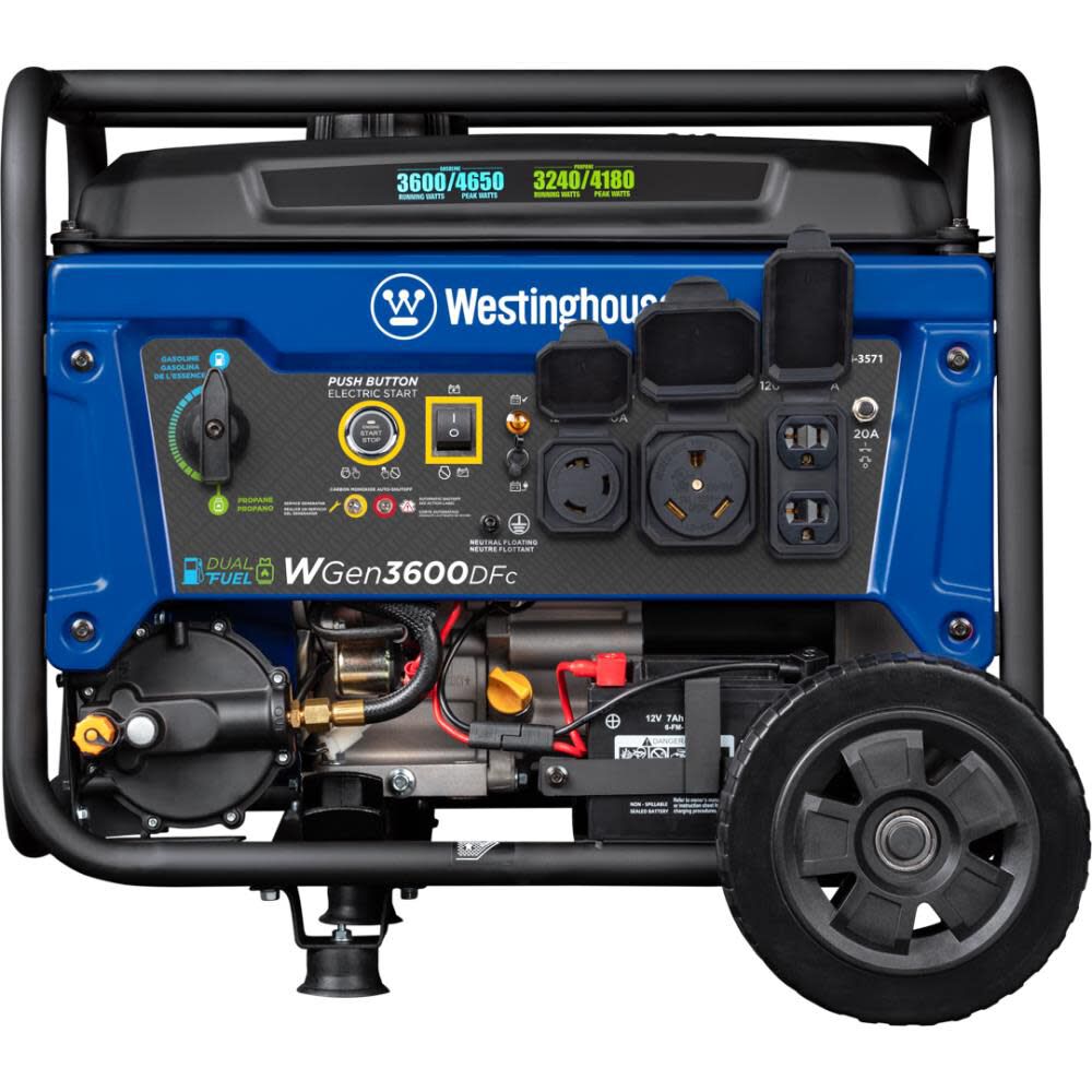 Dual Fuel Portable Generator with CO Sensor WGEN3600DFC