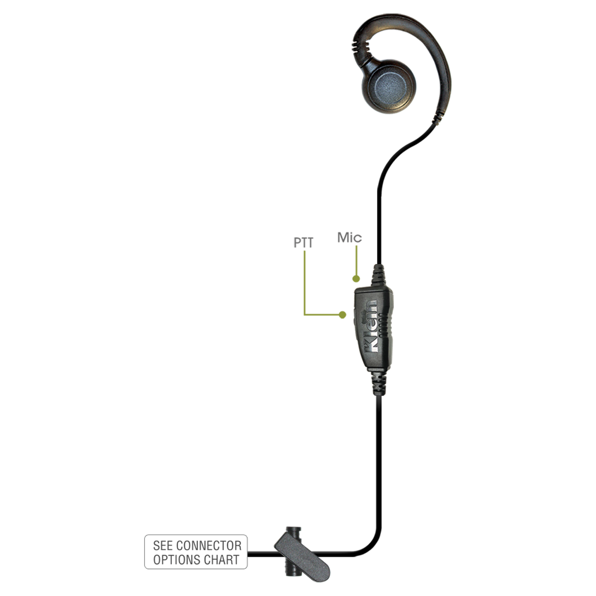 CURL 1-Wire PTT Radio Earpiece