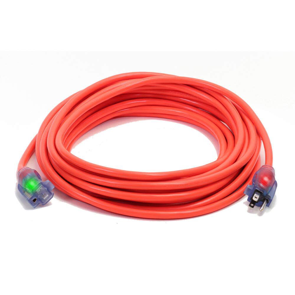 ProGlo 25 ft 12/3 SJTW Orange Coldweather Lighted Extension Cord D17442025