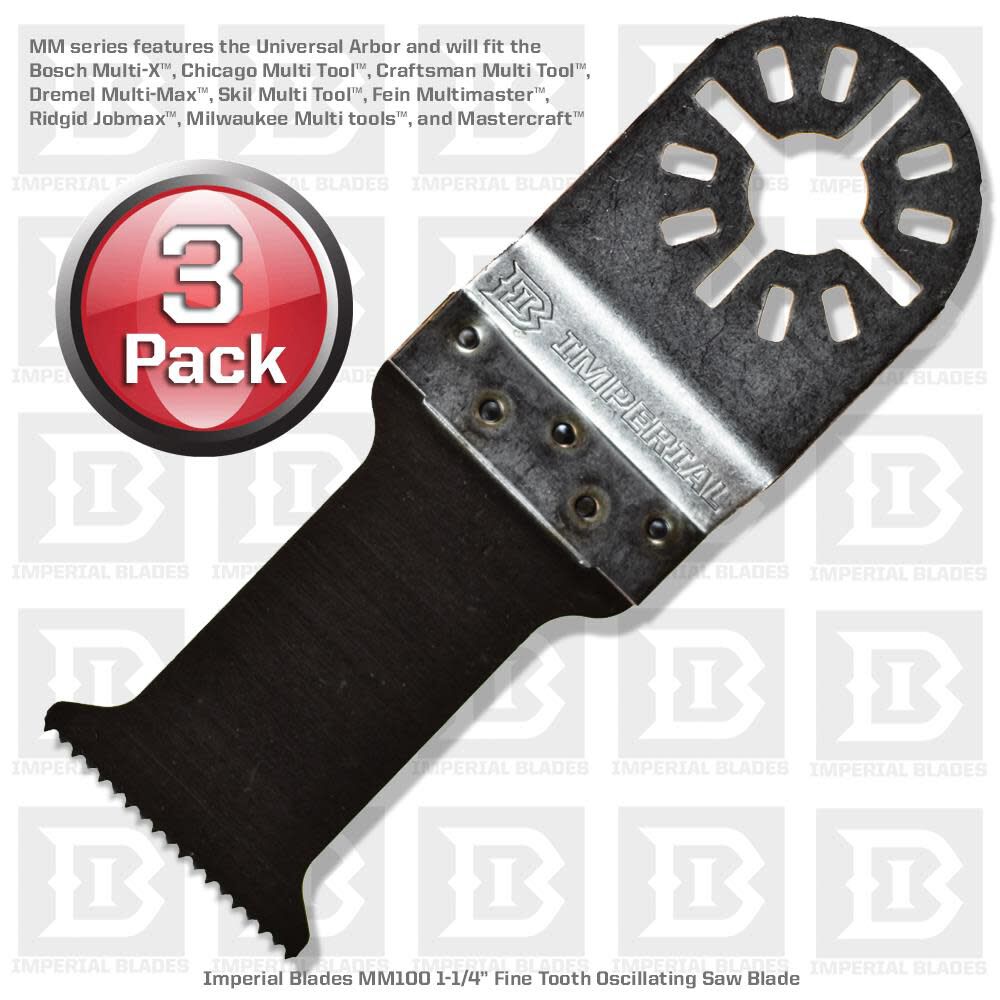 3MM100 - 3 pack 1-1/4 In. Fine Tooth Saw Blade 3MM100