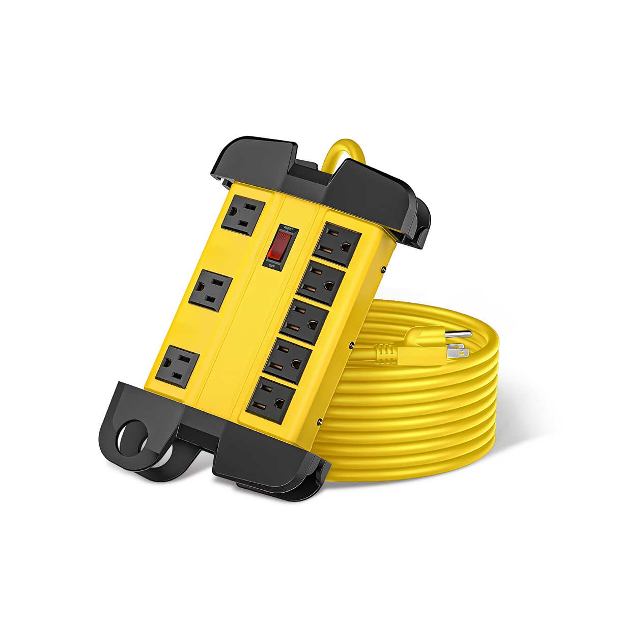 8 Outlet Metal Heavy Duty Power Strip with 6 FT Extension Cord