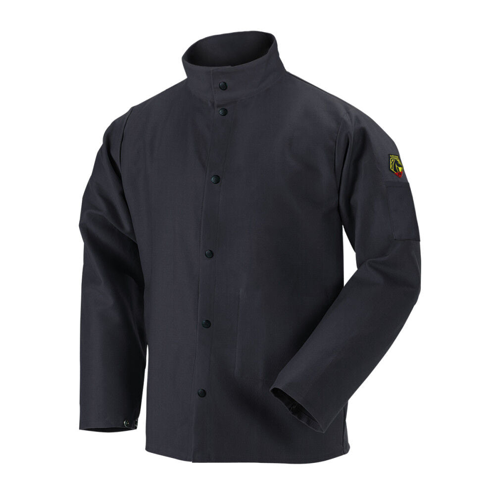 Welding Jacket 9oz Black FR Cotton 5X FBK9-30C-5XL