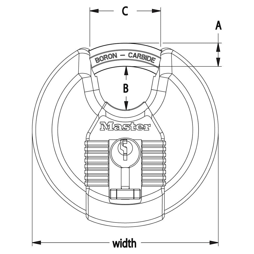 3-1/8 in Width Keyed Different Stainless Steel Discus Padlock M50XKADCCSEN