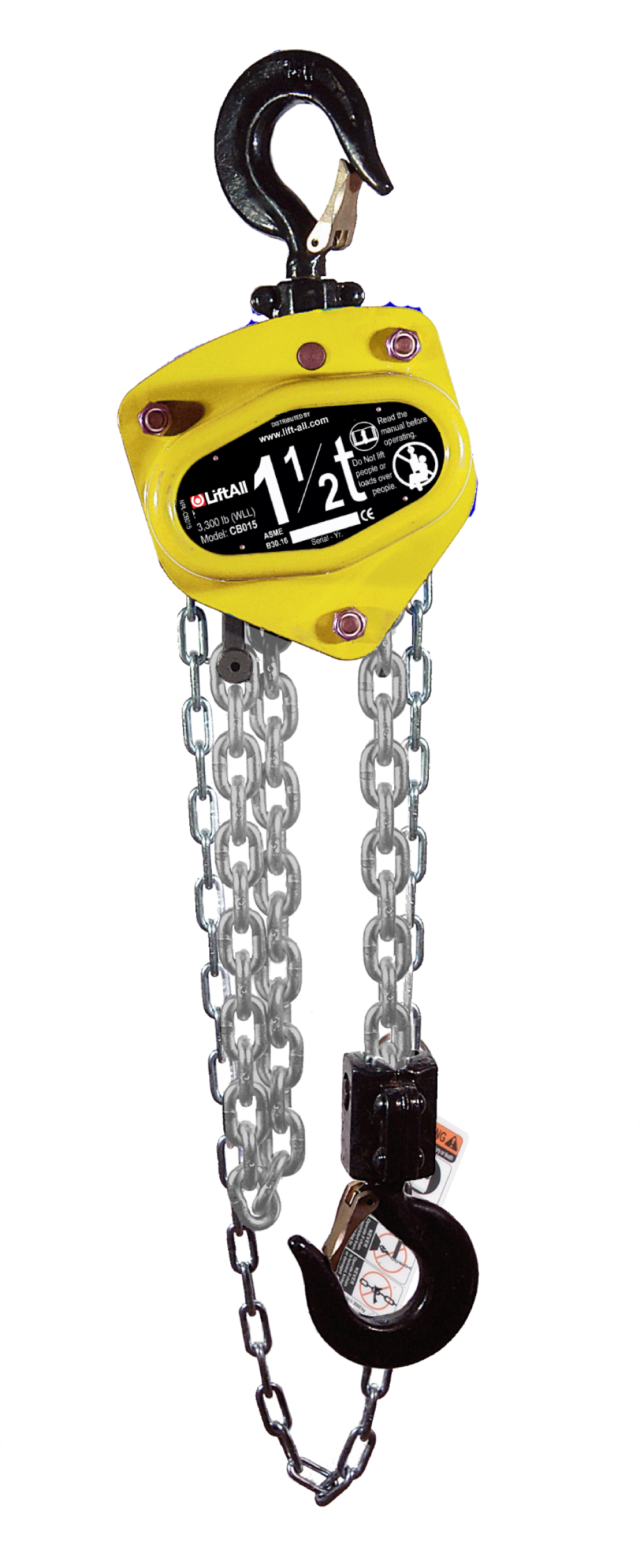 1 Ton Manual Chain Hoist 20-Ft. Lift MCH010X20