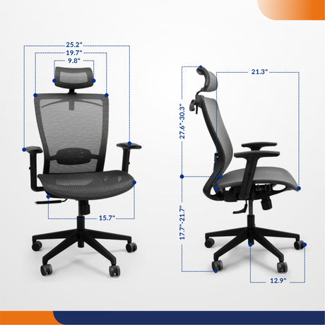 High Back Ergonomic Mesh Office Chair with Clothes Hanger