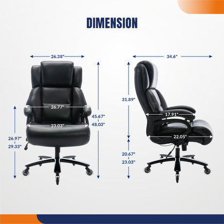 Big and Tall PU Leather Executive Office Chair