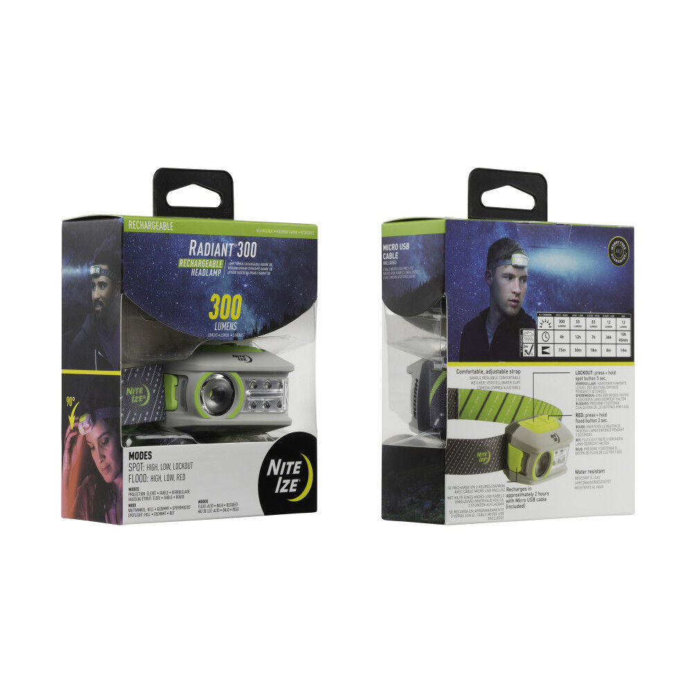 Radiant 300 Headlamp Rechargeable Lime Green R300RH-17R8