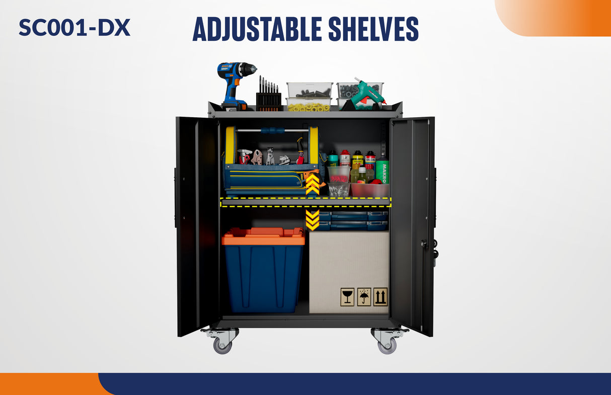 2-Tier Mobile Storage Cabinet