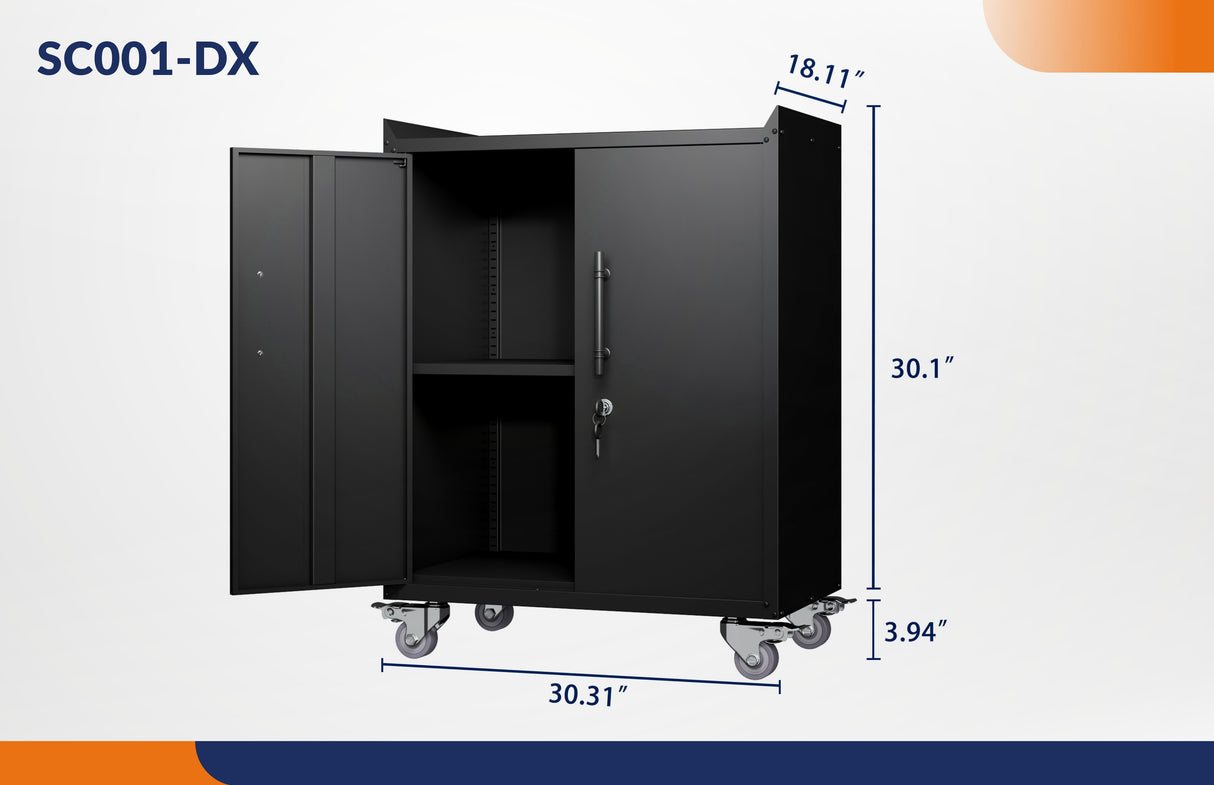 2-Tier Mobile Storage Cabinet