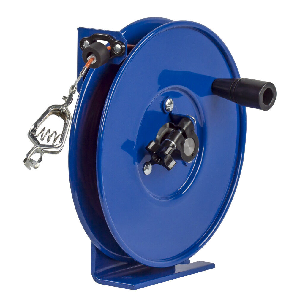 Spring Rewind Static Discharge Hand Crank Cable Reel 100' Cable SDH-100
