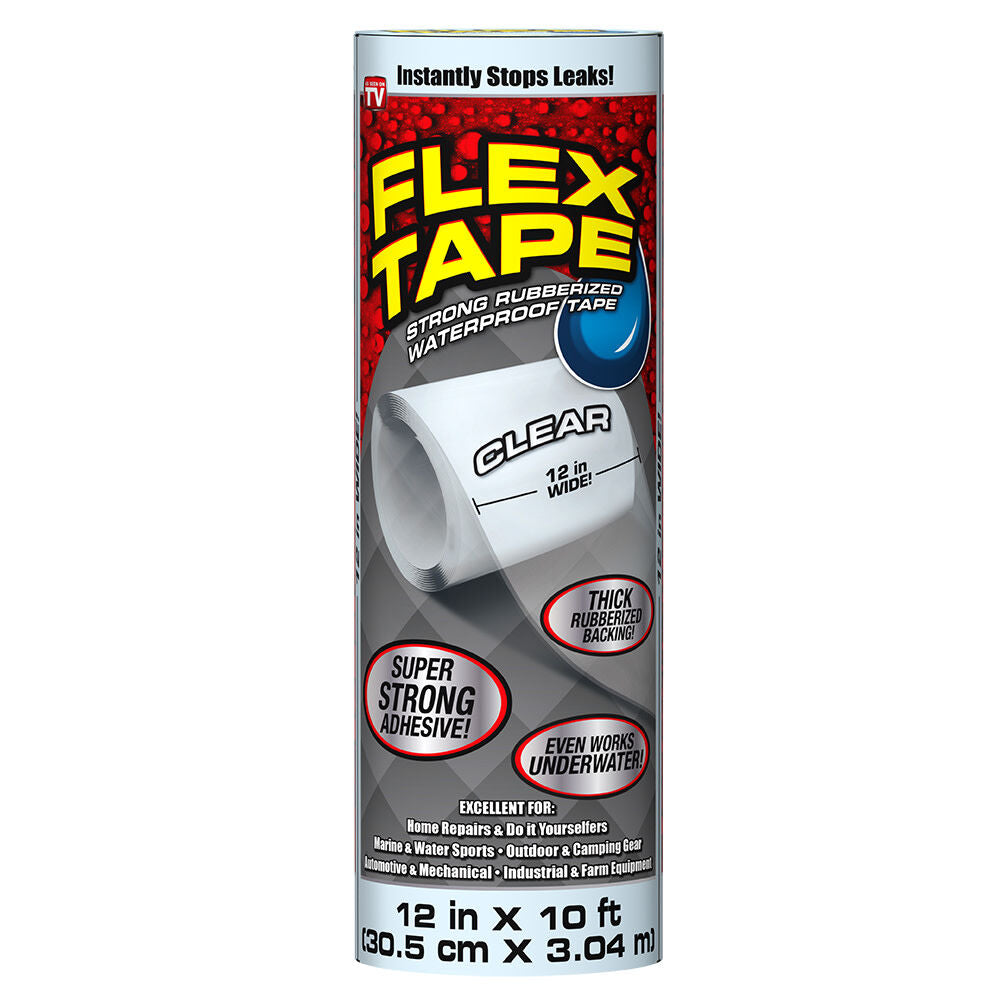 Flex Tape Rubberized Waterproof Tape 12 In. x 10 ft. - Clear TFSCLRR1210