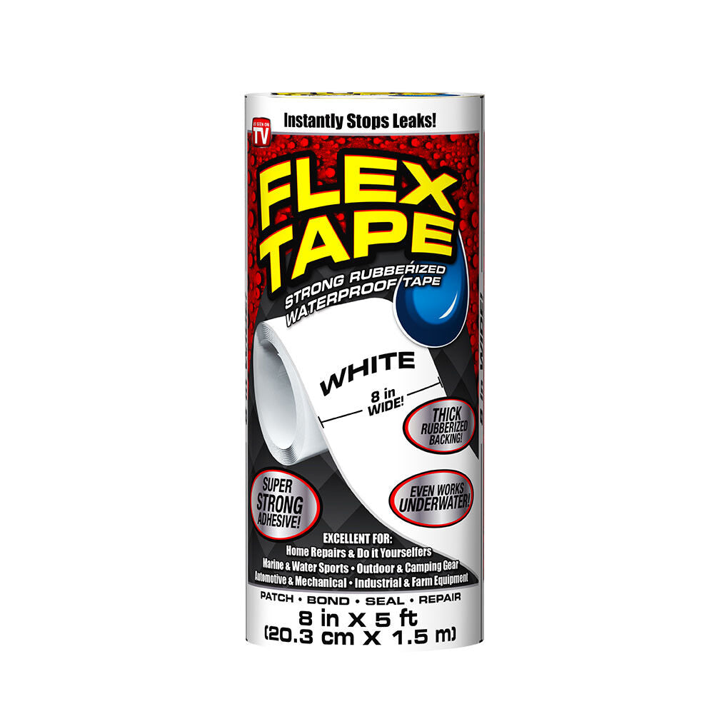 Flex Tape Rubberized Waterproof Tape 8 In. x 5 ft. - White TFSWHTR0805