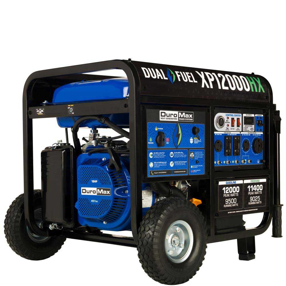 Generator Dual Fuel Gas Propane Portable with CO Alert 12000 Watt XP12000HX