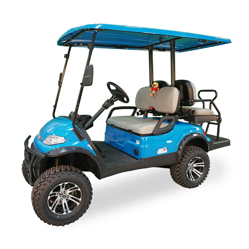 EV 48V Electric 2+2 Passenger Lifted Golf Car - Skyblue EV1 4L-SKYBLUE-23