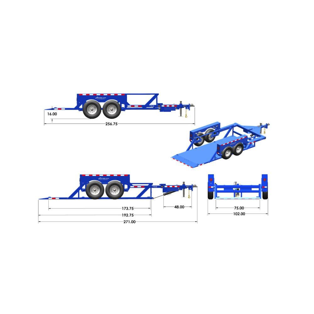 16' Hydraulic Drop Deck Tandem Axle Flatbed Trailer T16-14