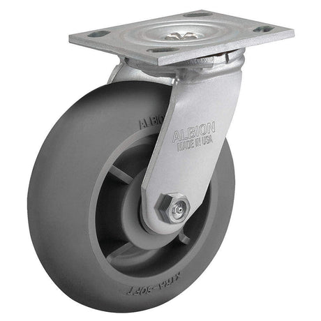 Casters 6 In. Diameter Rubber Wheel Swivel Standard Plate Caster 16XR06201S