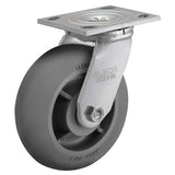 6 In. Diameter Rubber Wheel Swivel Standard Plate Caster 16XR06201S