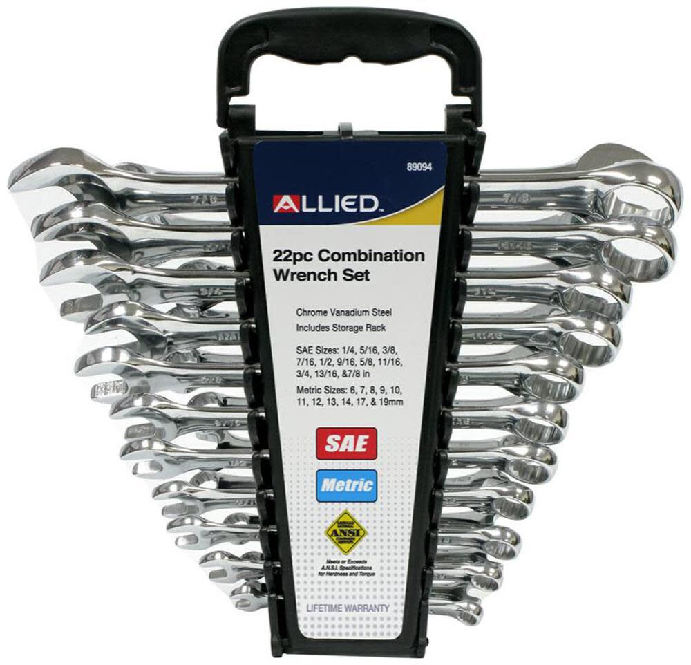 22 pc. SAE/Metric Combination Wrench Set 89094