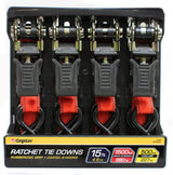 4 piece 1 In. x 15 Ft. Ratchet Tie Down 42463