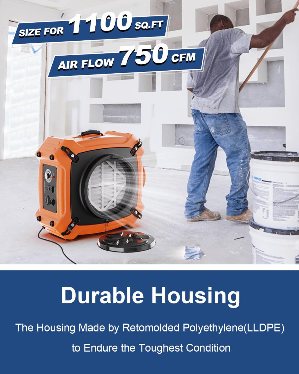 PureAiro HEPA Max 970 Air Scrubber, Orange X002J6L0FX