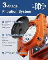 PureAiro HEPA Pro 970 Air Scrubber, Orange B088NB1HJM