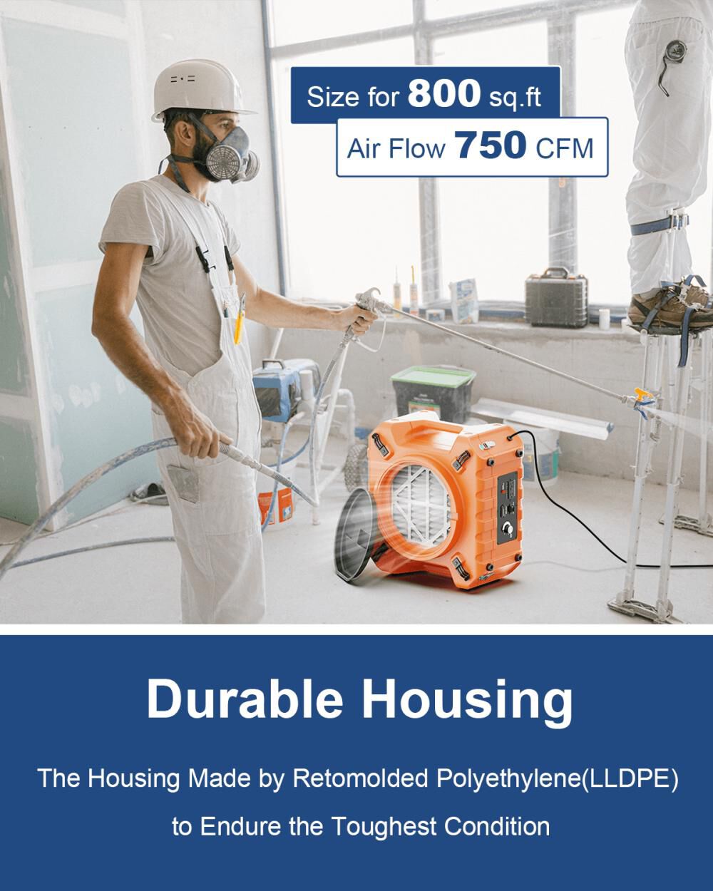 PureAiro HEPA Pro 970 Air Scrubber, Orange B088NB1HJM