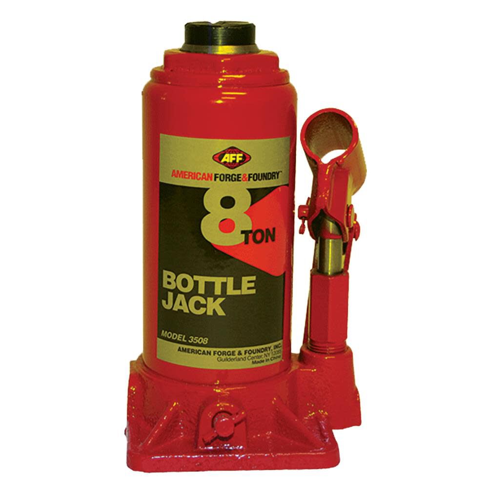 Heavy Duty 8 Ton Bottle Jack Manual Machine Hardened Steel Saddles Centered Pumps and Rams 3508