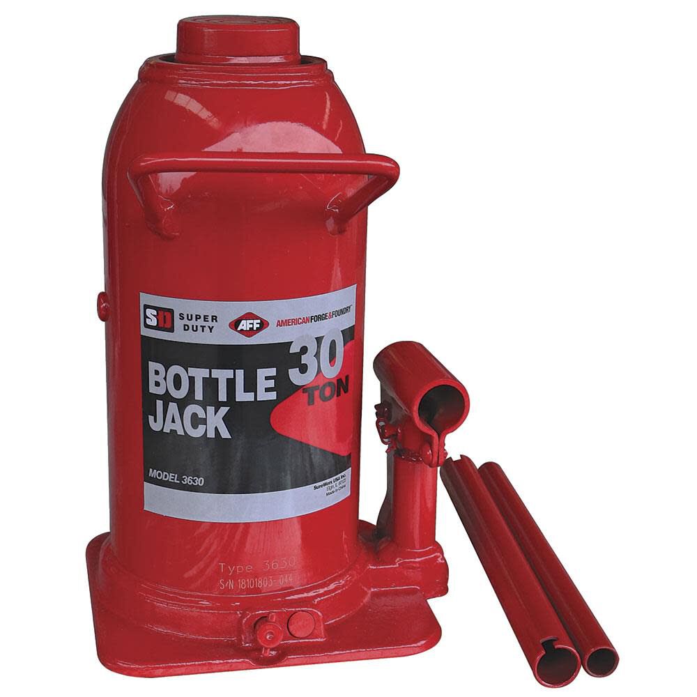 Super Duty 30 Ton Hydraulic Bottle Jack Manual Welded Cylinder 3630