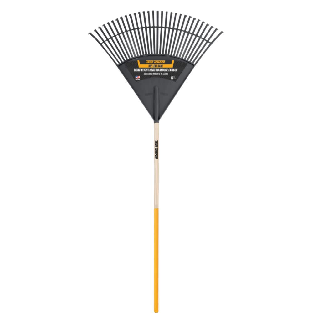 30 in. Poly Cushion Grip Leaf Rake with Harwood Handle 1922800