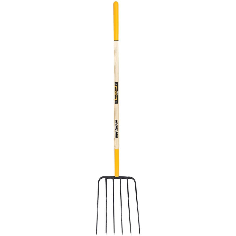 6-Tine Manure Fork with Cushion End Grip-on Hardwood Handle 1838200