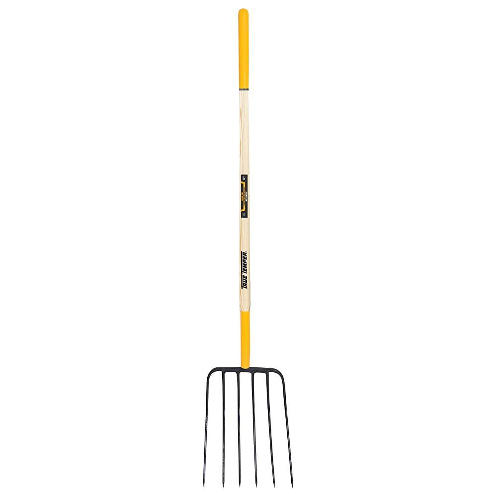 6-Tine Manure Fork with Cushion End Grip-on Hardwood Handle 1838200