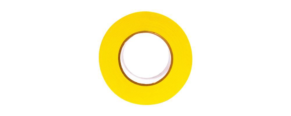 72 mm x 55 m x 7.5 mil Pressure Sensitive Yellow Poly Film Tape A62881