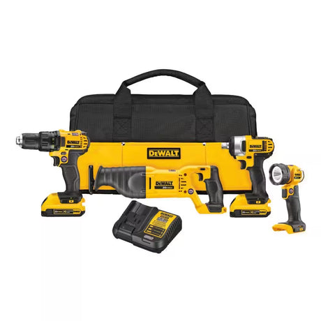 20V MAX Lithium-Ion Cordless 4 Tool Combo Kit with (2) 2.0Ah Batteries, Charger, and Tool Bag