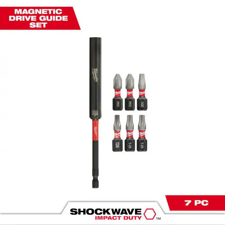 SHOCKWAVE Impact Duty Magnetic Alloy Steel Drive Guide Bit Set (7-Piece)