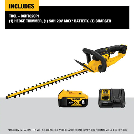 20V MAX 22 In. Cordless Battery Powered Hedge Trimmer Kit with (1) 5 Ah Battery & Charger