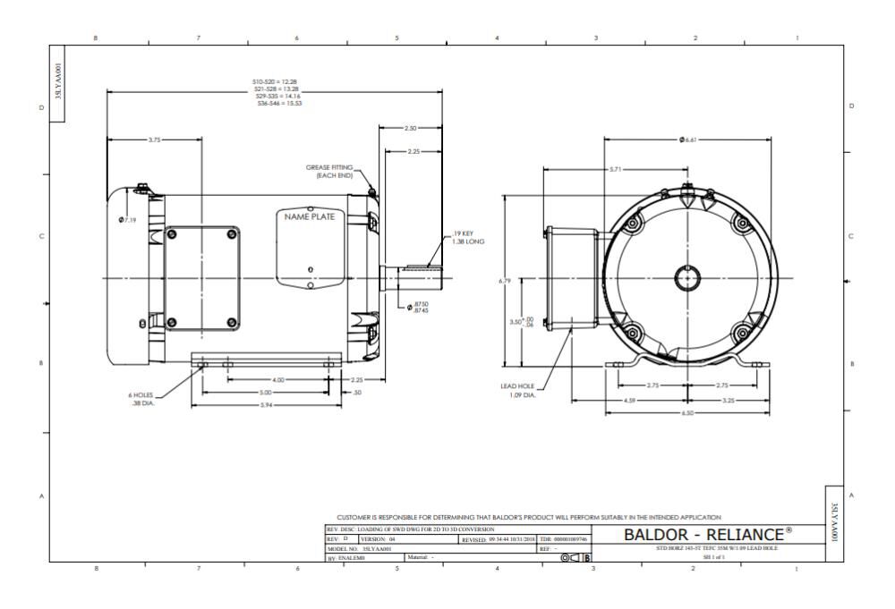 General Purpose Motor 2HP 1800RPM 3PH TEFC EM3558T