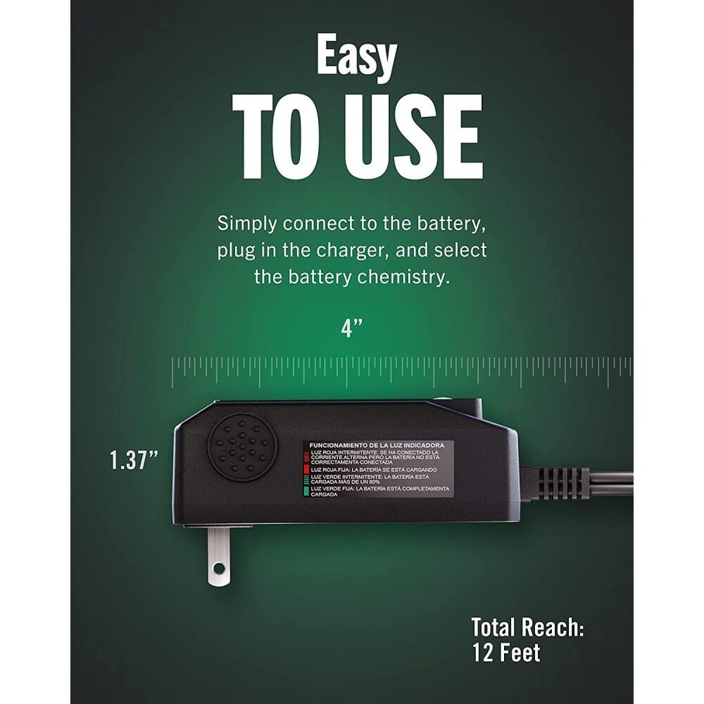 Lead Acid/Lithium Selectable Battery Charger 12V 800mA 022-0199-DL-WH