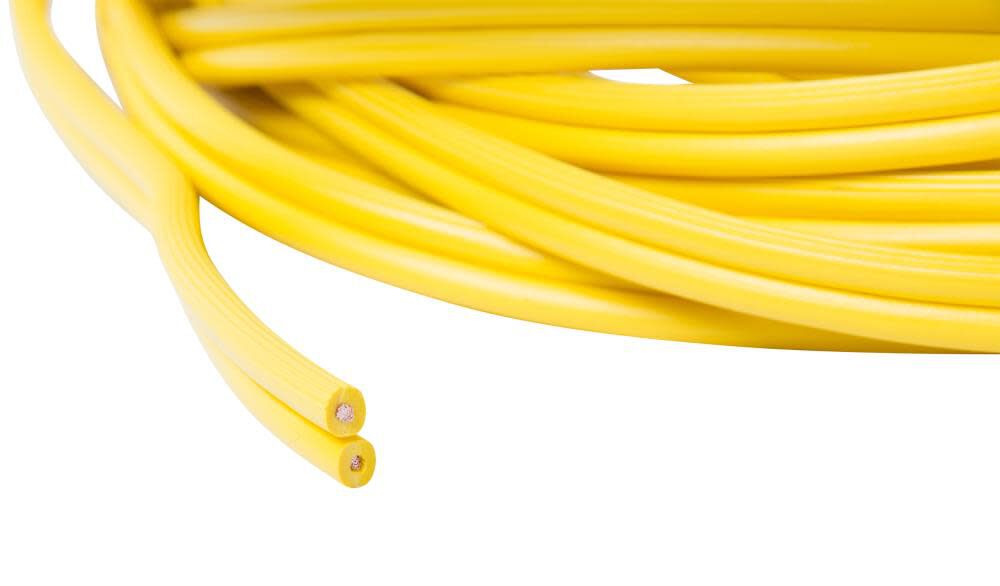 50 ft. 14/2 Flat Wire 5-Lamp Plastic Cage Temporary Light Stringer 10 ft. Centers Yellow YFW50