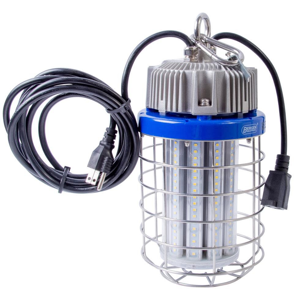 60 watt High Bay LED luminaire Temporary Plug-in Work Light Fixture 7500 lm 5000K Stainless Steel Cage K560