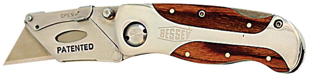 Folding Utility Knife Wood Inlay Handle D-BKWH