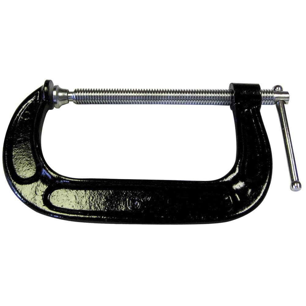 Malleable cast C-clamp 6 in. opening 3-1/2 in. throat - 1200 lb load limit CM60