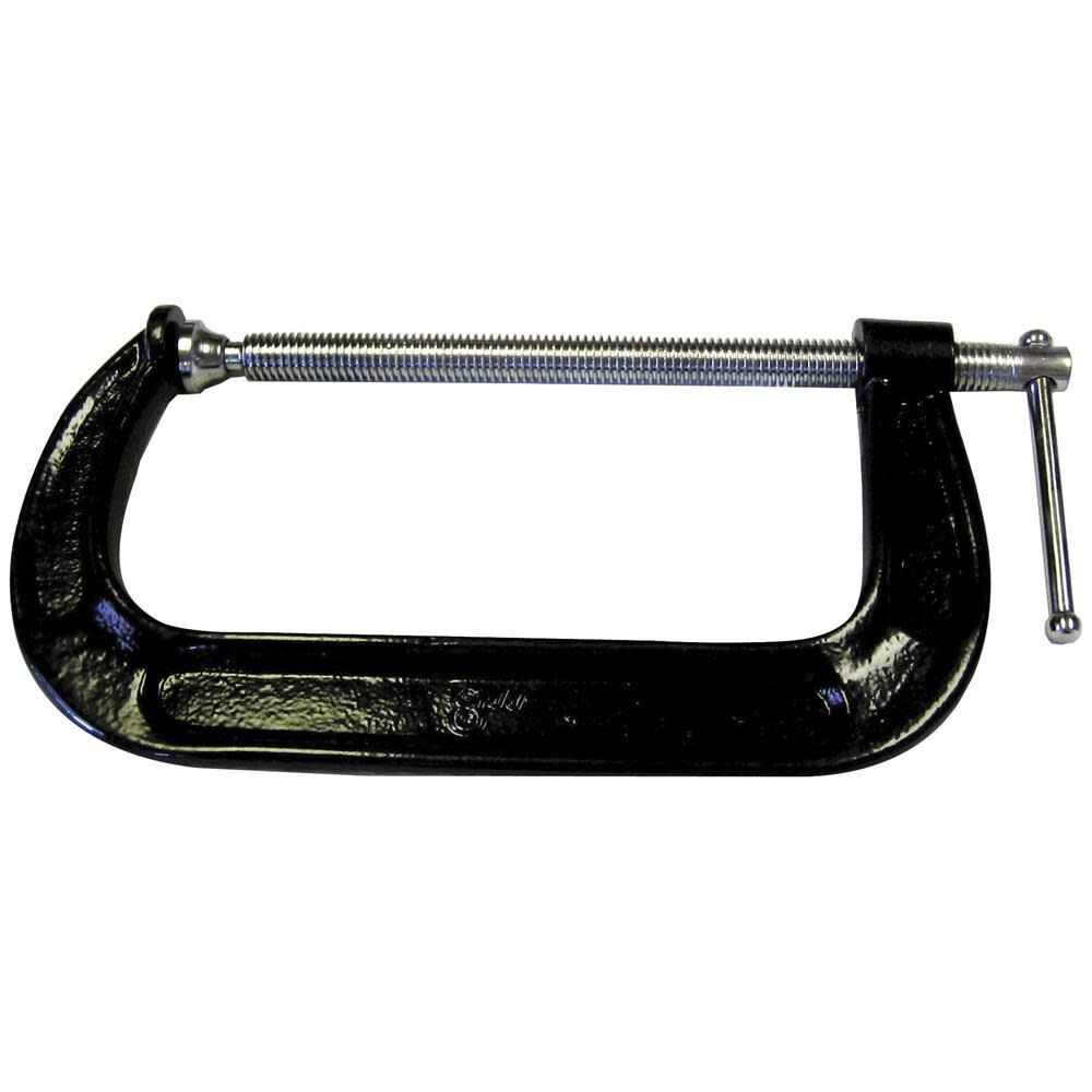 Malleable cast C-clamp 8 in. opening 4 in. throat - 1200 lb load limit CM80