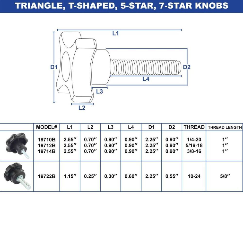 7 Star Stud 1 4-20 5pk 19710B-5PK