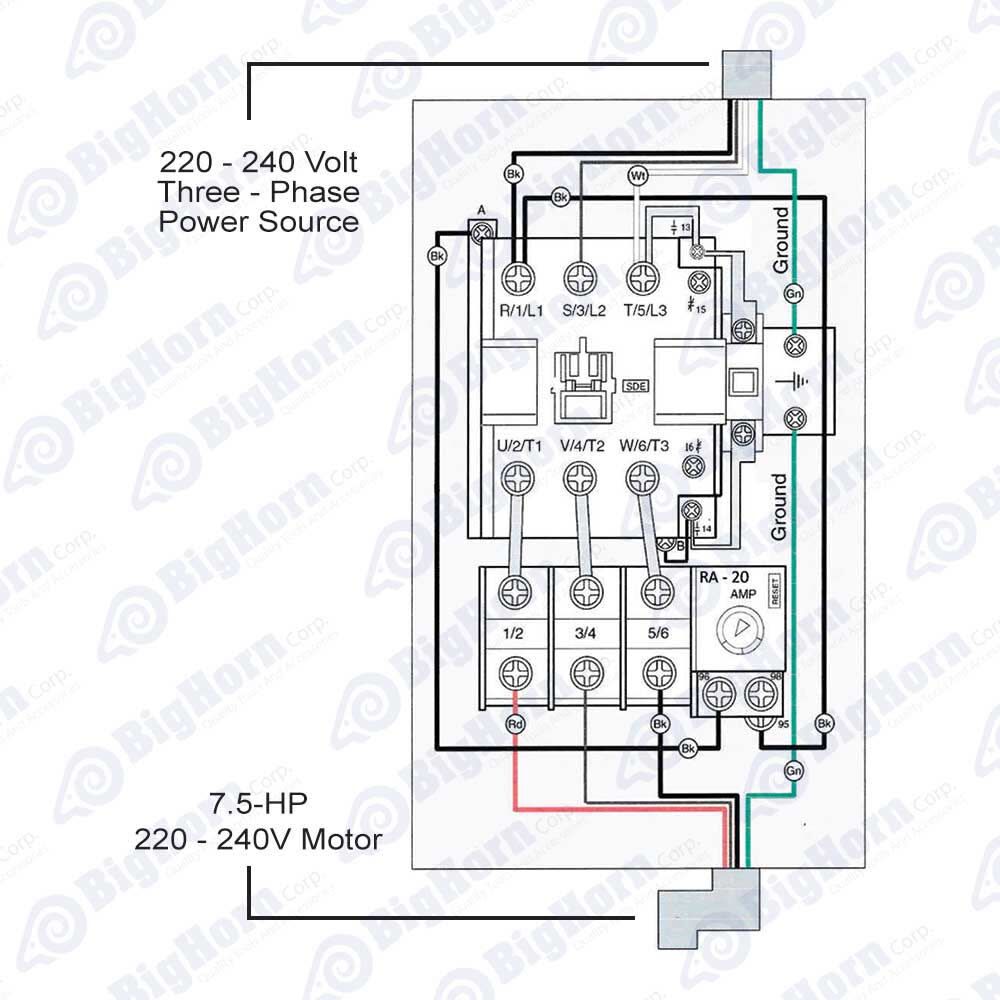 Magnetic Switch SW90-37 3 Phase 220-240V 7.5hp 18-26 Amp 18837