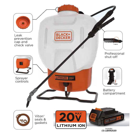and Decker 20V Backpack Sprayer Lithium Ion 190657