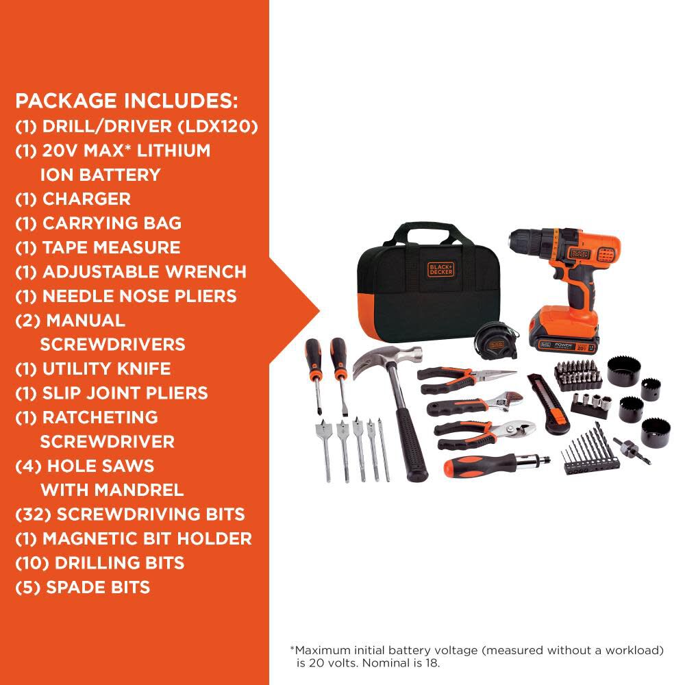 20V MAX LITHIUM DRILL PROJECT KIT LDX120PK