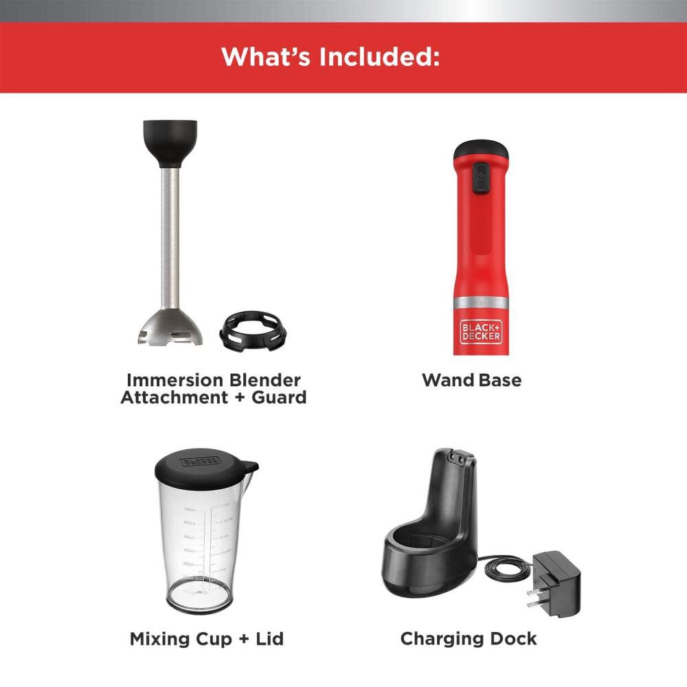 kitchen wand Cordless Immersion Blender Red BCKM1011K06