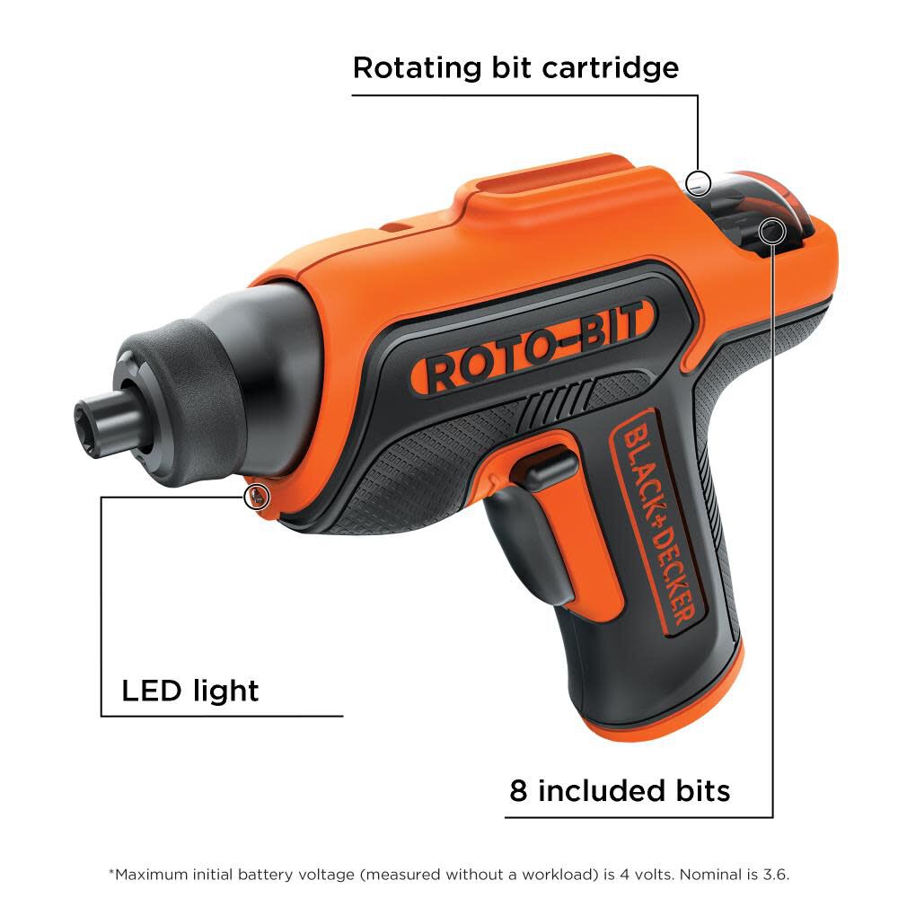 ROTO-BIT 4-volt Max 3/8-in Cordless Screwdriver (1-Battery Included and Charger Included) BDCS50C