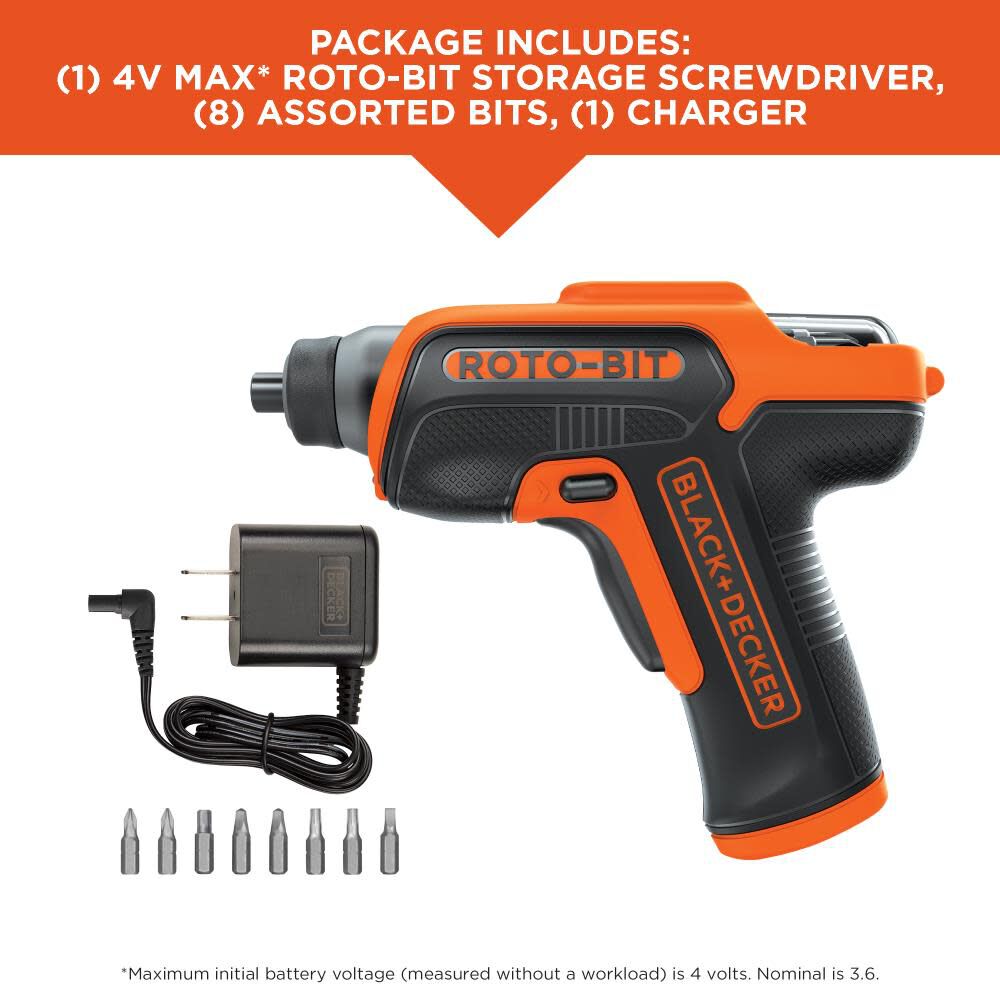 ROTO-BIT 4-volt Max 3/8-in Cordless Screwdriver (1-Battery Included and Charger Included) BDCS50C