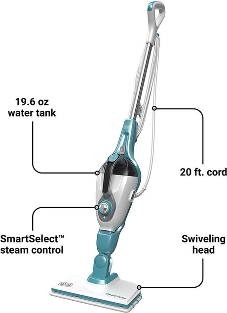 and Decker Steam-Mop And Portable Steamer, 2-In-1, Corded HSMC1321